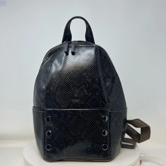 NWT Hammitt Olivine Snake Gunmetal Hunter Medium NWT Hammitt Backpack Hunter Medium Olivine Snake Leather  main image 3